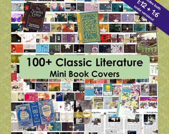 Meer dan 100 afdrukbare miniboeken klassieke literatuur, schaal 1:12 voor miniatuurpoppenhuizen
