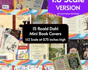 15 Roald Dahl Mini Book Covers for 1:6 Miniature Scale (Printable PDF)