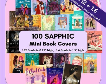 100 Sapphic Mini Book Covers: WLW Dollhouse & Fashion Doll Scale (PDF Print)