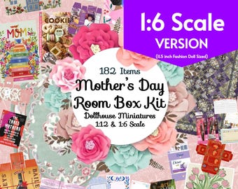 182 Mother's Day Mini Dollhouse Room Box Kit, 1:6 Scale Mothering Sunday Miniatures