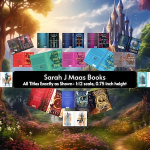 Sarah J Maas Mini Book Covers- 6 Tiny Books for Anxiety Bookshelf  ~Mini Book Gifts, Book Nooks, Printable Romance Mini Bookshelves, Booktok