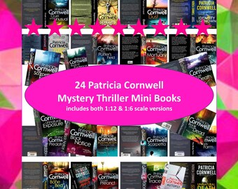 24 Patricia Cornwell Mystery Mini Book Covers, 1:12 Dollhouse Scale, Miniature Thriller PDF