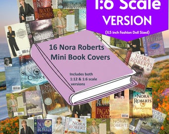 16 Nora Roberts Mystery Mini Book Covers, 1:6 Fashion Doll Scale, PDF Printable