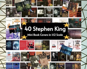 40 STEPHEN KING Horror Mini Book Covers in 1:12 Scale (PDF Printable)