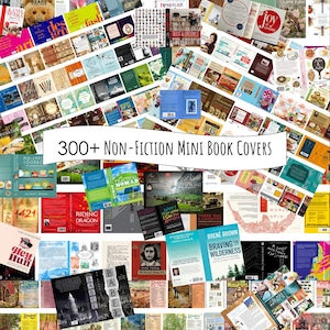 307 Non-Fiction & Magazine Lot Printable Mini Book Covers- Anxiety Bookshelf, Book Nook Tiny Books. Includes BOTH 1:12 + 1;6 Scale versions!
