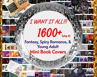 MEGA Lot A- 1690 Mini Books- Romance, Fantasy, Young Adult Tiny Books!  1:12 Miniature Book Cover Printable PDF for Book Nook Bookshelves