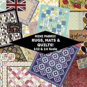 120 Mini Teppiche, Quilts & Willkommensmatten für Miniatur-Puppenhäuser - druckbare PDFs