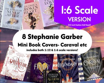8 Caraval Once Upon a Broken Heart Stephanie Garber Mini Book Covers, 1:6 Fashion Doll Scale