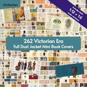 262 couvertures de livres miniatures victoriennes avec jaquettes – Échelle 1:12 (PDF)
