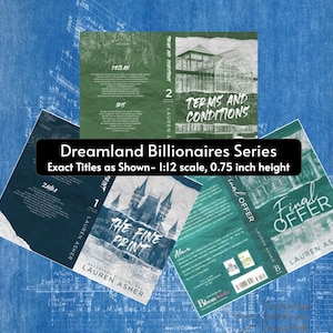 Dreamland Billionaire Trilogy Lauren Asher Printable Mini Book Covers- Perfect for Anxiety Bookshelf, Book Nooks, & Printable Tiny Books!