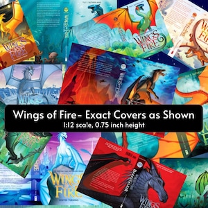 Set di 11 mini copertine di libri fantasy Wings of Fire - Perfette per la tua libreria Anxiety, Book Nook o DragonTiny Book Miniatures PDF stampabile