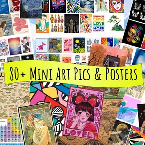 80+ Miniature Art and Posters (1:12 scale) Printable Posters and Art for your Dollhouse and Miniature Scenes- Tiny Art