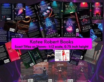 Katee Roberts Mini Book Covers- 19 Spicy Romance Tiny Books Perfect for Anxiety Bookshelf, Book Nooks and Mini Bookshelves