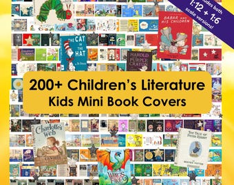 237 utskrivbara minibokomslag för barnlitteratur, perfekta för ditt miniatyrdockhus - PDF i skala 1:12