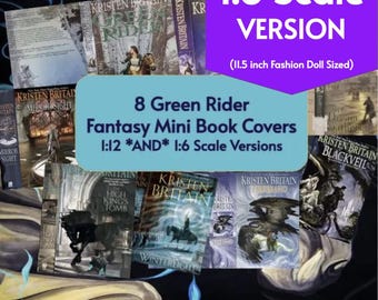 8 Green Rider Series Mini Book Covers Kristen Britain- Printable PDF 1:6 Scale