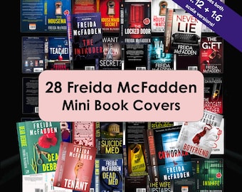 28 Freida McFadden Mini Book Covers- 1:12 Scale Mystery Book Nook Miniature Bookshelves
