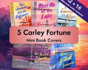 5 Carley Fortune Summer Lake Romance Mini Book Covers- 1:12 Scale AND 1/6 Scale