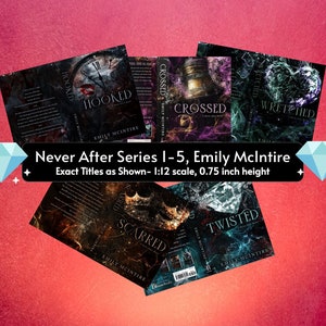 NEVER AFTER Mini Book Covers- Emily McIntire Tiny Books ~Anxiety Bookshelf, Mini Book Gifts, Book Nooks, Printable Mini Bookshelves, Booktok