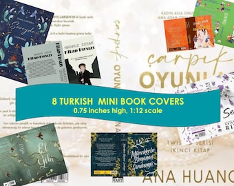 8 Turkish Mini Book Covers for Tiny Books Bookshelves! FREE Gift Pages, Perfect for Book Nooks, Anxiety Bookshelf, etc