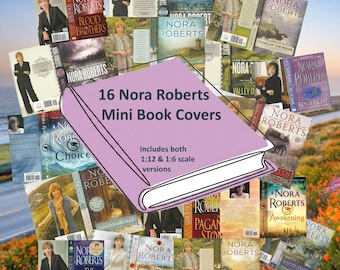 16 Nora Roberts Mystery Mini Book Covers, 1:12 Scale for Dollhouse BookShelf, PDF