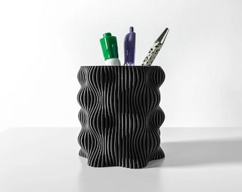 Moderner Stifthalter: Gewellter Schreibtisch Organizer, Stiftehalter