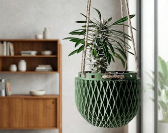 Neumann | Moderner gerippter Blumenampel | Skandinavisches Dekor