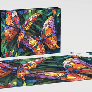 Schmetterlings-Liebe, Kunstwerk-Puzzles für Erwachsene -, glänzendes Finish, Garten, glücklich - Spaß und Engagement für alle Altersgruppen