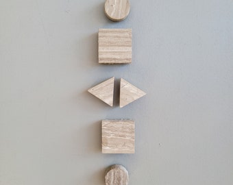 geometric limestone magnet set