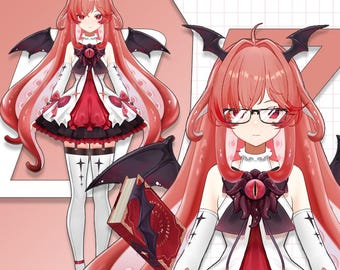 レッドサキュバスVtuberモデル：フルリグLive2D、すぐに使用可能