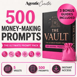 500 AI Marketing Prompts for Small Business, The Vault, Claude ChatGPT Bundle, Social Media SEO Email, Fill In The Blank