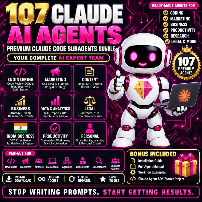 Ultimate Claude AI Bundle, 2400+ Claude Skills, 107 AI Agents, 50 ...