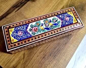 Handmade Khatam Pen & Jewelry Box | Persian Bird Design | Gift