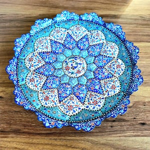 Very detailed Minakari Wall Hanging Plates | Enameling Metal Wall Decor| Handmade Copper Plate Wall Art| Office & Home Decor| gift