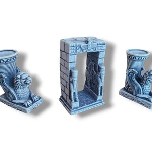 The Great Persian Persepolis Nations Gate + Two Riton With Head of Lion Persian Status Set | Replica of Persian ancient sculpture