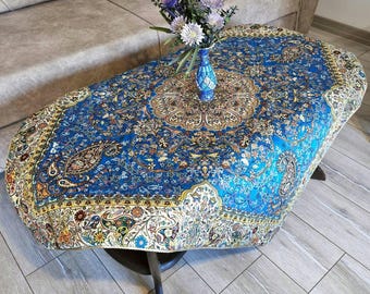 Silk Termeh Tablecloth 100 x 100 |  Gorgeous Square Tablecloth | Persian Art | Boho Home Decoration | Gift