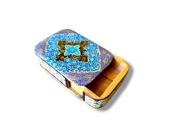 Handmade Khatam Card Box: Persian Design Inlay, Hand-Painted, gift