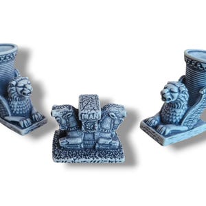 The head of the Palace + Two Riton With Head of Lion Persian Status Set | Replica of Persian ancient sculpture