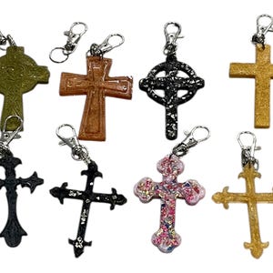 Handmade Resin Cross Keychain- Ready to ship