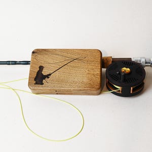 Personalized Fly Fishing Box in Elegant Walnut Wood,  Ideal Father&#39;s Day Gift, Unique Tackle Box, Handmade for Fishermen