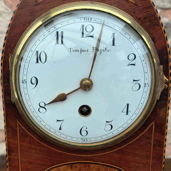 Impressive  Mahogany Edwardian  Timepiece - Mantel Clock - Inlaid Decoration