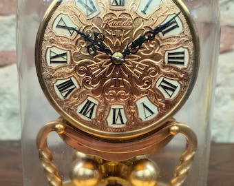 Exquisite Vintage Kundo Torsion Clock - German Anniversary Mantel Clock