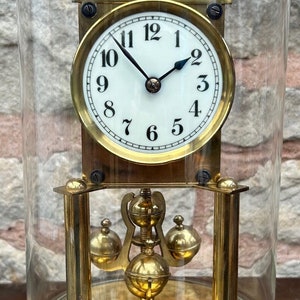 Rare German 400-day Torsion Clock German Anniversary Clock Mantel