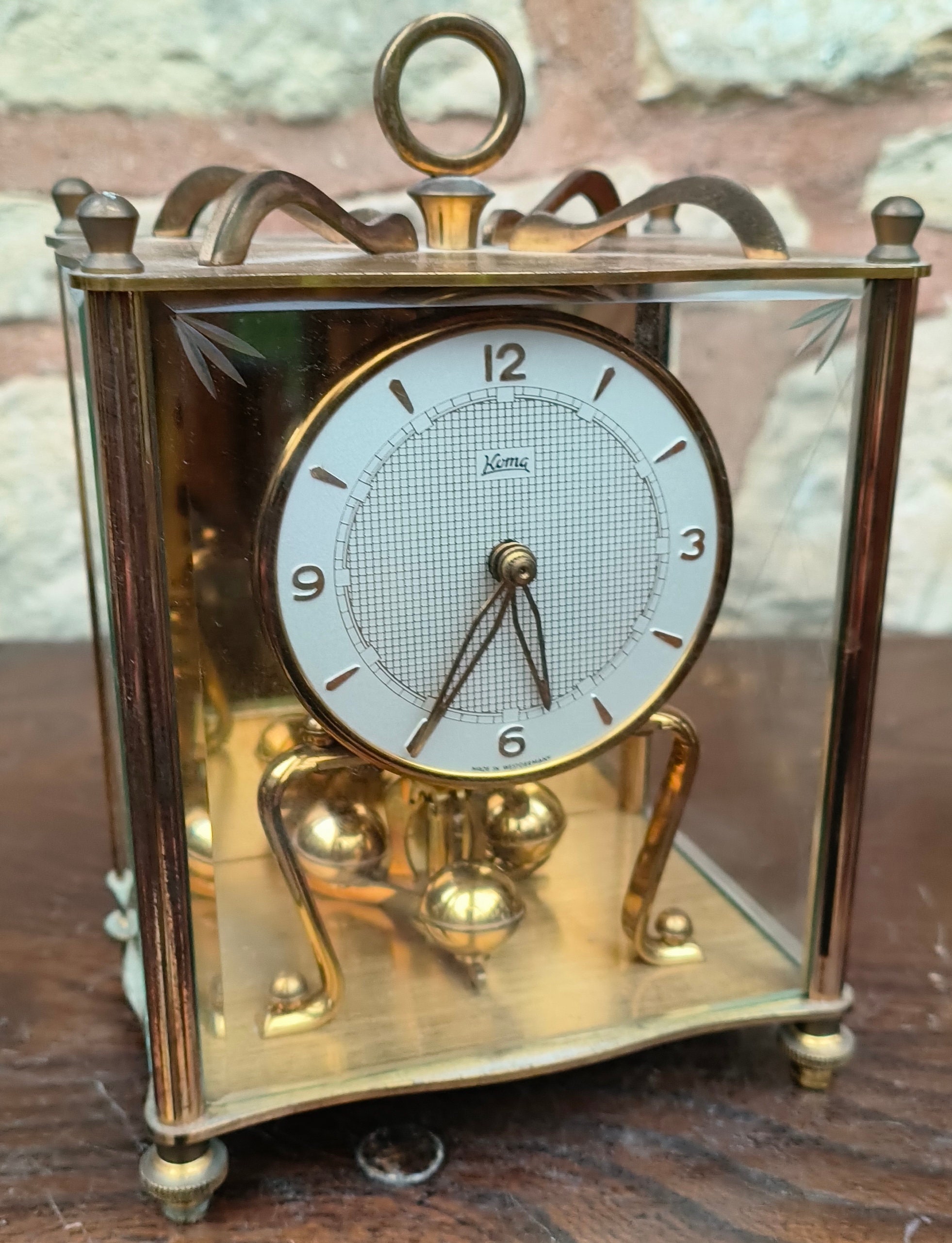 Delectable Vintage Koma Torsion Clock German Anniversary Mantel Clock