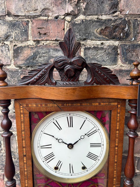 Wonderful American Marquetry Drop Dial Wall Clock - Ca 1890 - Etsy