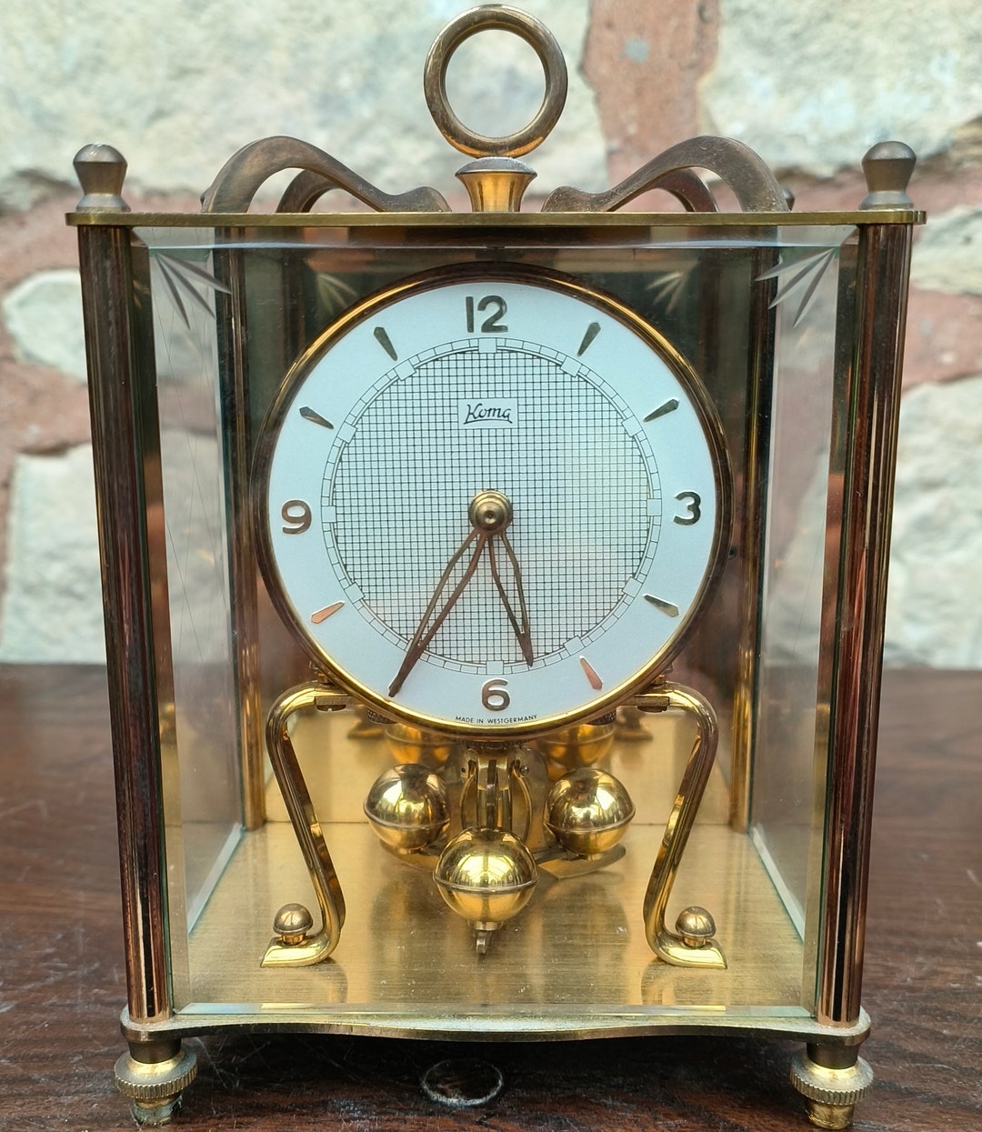 Delectable Vintage Koma Torsion Clock German Anniversary Mantel Clock