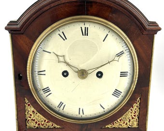 Beautiful Georgian English Mahogany case twin Fusee Verge Bracket Clock - ca1760