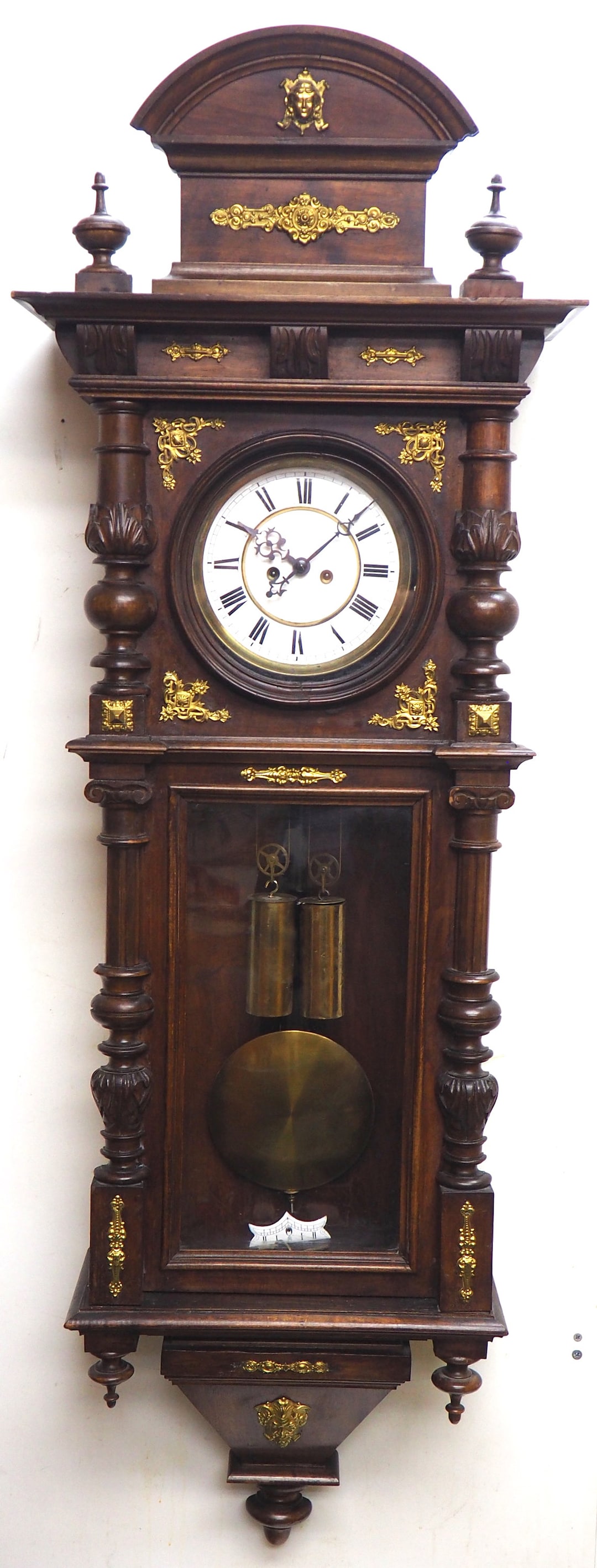 Superb Antique Gustav Becker Walnut 8-day Twin Weight Striking
