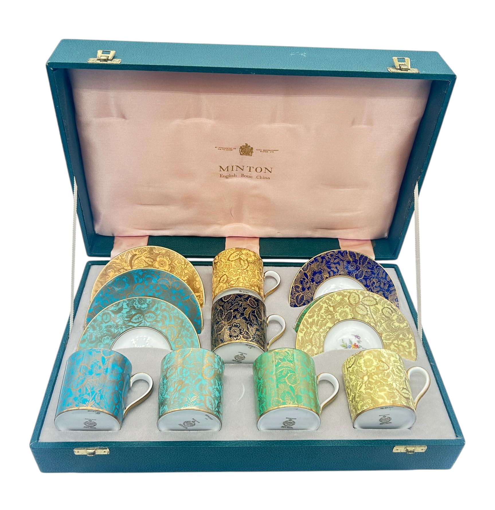 イギリスの骨董　コーチャセット Vintage Minton Brocade English Bone China Tea Set - Set of 6 - in