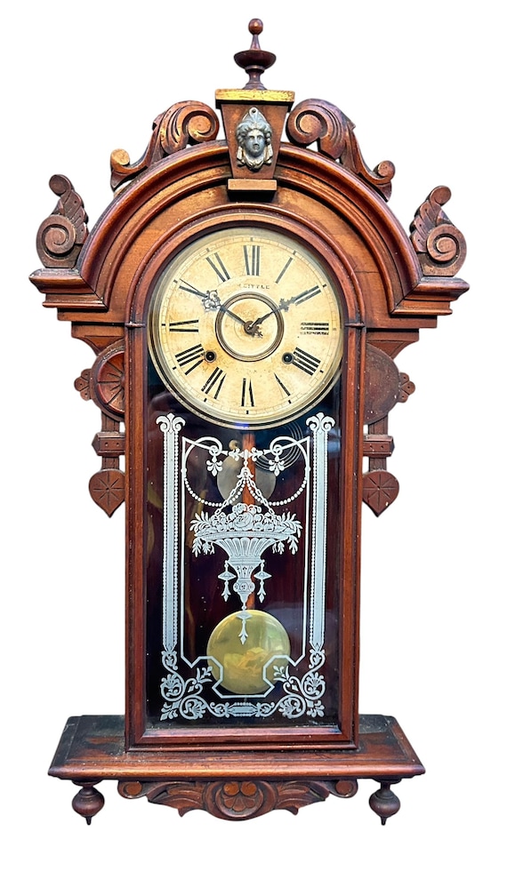 Fantastic American Drop Dial Mahogany Case Wall Clock – Ca1890 - Etsy