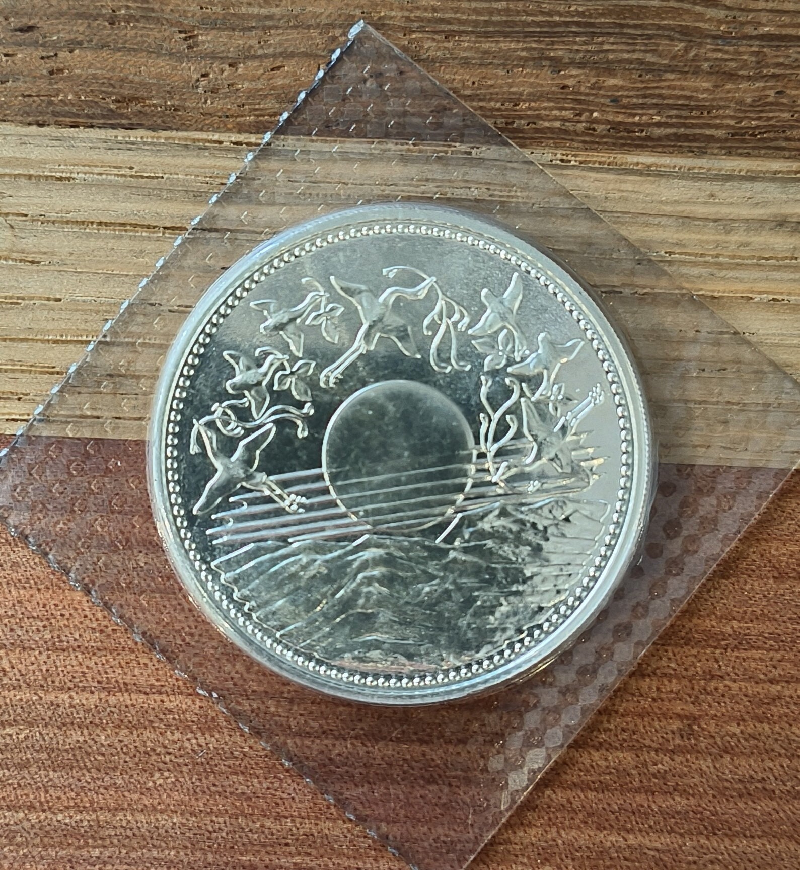 Japan Silver 10000 Yen Coin the 60th Emporer on the Throne